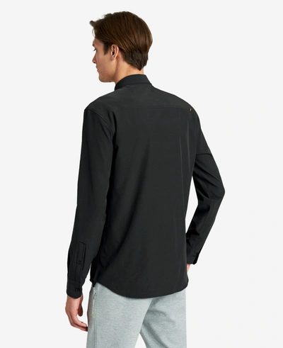 Shop Kenneth Cole Stretch Solid Button-down Shirt In Black