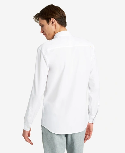 Kenneth Cole Stretch Solid Button-down Shirt In White