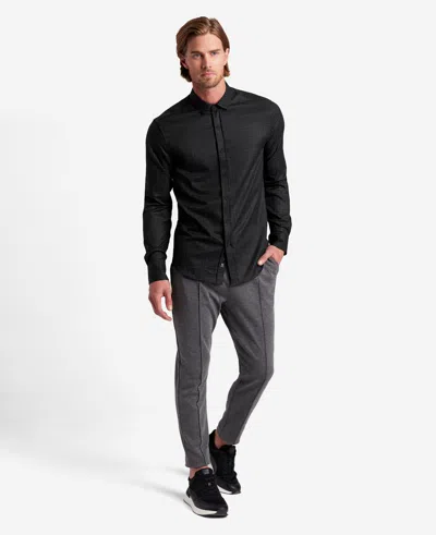 Kenneth Cole Stretch Print Button-down Shirt In Black