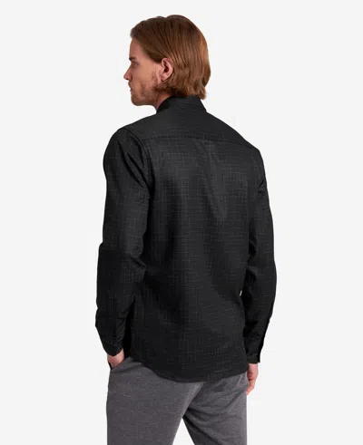 Kenneth Cole Stretch Print Button-down Shirt In Black