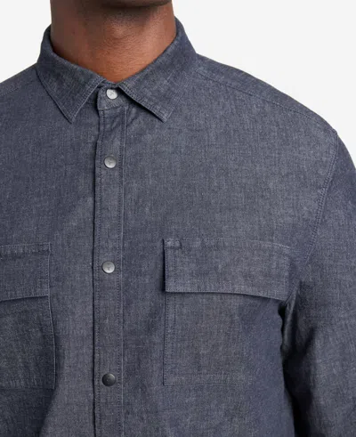 Kenneth Cole Slim-fit Organic Stretch Denim Shirt In Deep Indigo