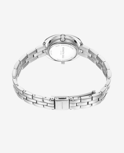 Shop Kenneth Cole Automatic Transparency Water Resistant Bracelet Watch In Silver