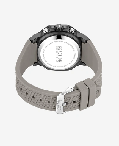Shop Reaction Kenneth Cole Analog + Digital Water Resistant Silicone Strap Watch In Grey