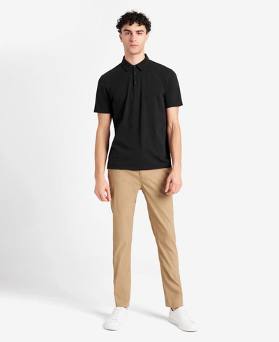Kenneth Cole Performance Button Polo In Black