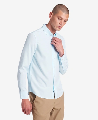 Shop Kenneth Cole Stretch Solid Button-down Shirt In Light Blue