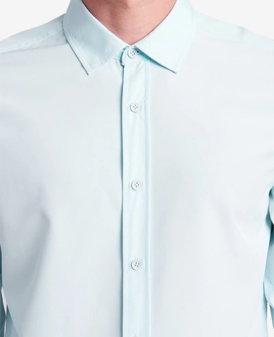 Shop Kenneth Cole Stretch Solid Button-down Shirt In Light Blue