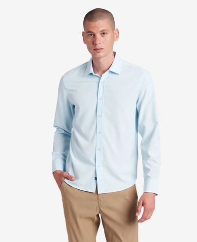 Shop Kenneth Cole Stretch Solid Button-down Shirt In Light Blue