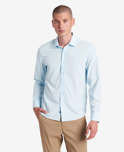 Kenneth Cole Stretch Solid Button-down Shirt In Light Blue