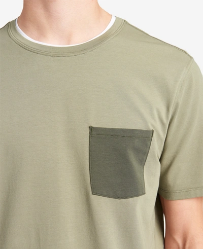 Shop Kenneth Cole Colorblock Pocket Crew Neck T-shirt In Green