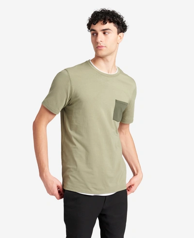 Shop Kenneth Cole Colorblock Pocket Crew Neck T-shirt In Green