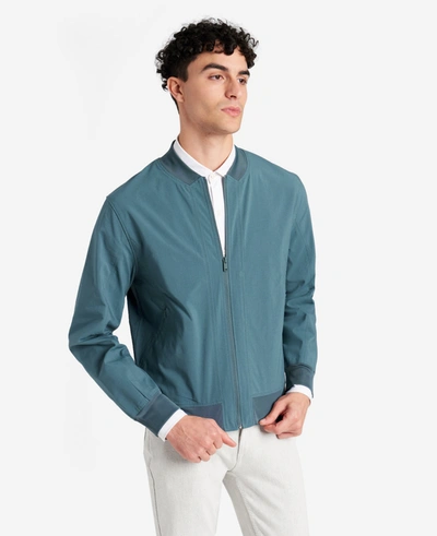 Shop Kenneth Cole Water-resistant Bomber Jacket In Blue