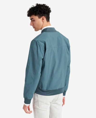 Kenneth Cole Water-resistant Bomber Jacket In Blue