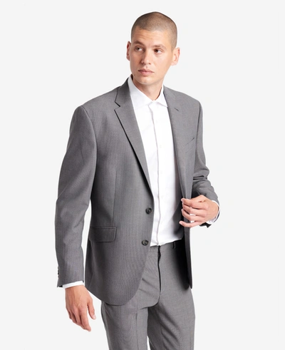 Kenneth Cole Slim-fit Stretch Suit Separate Jacket In Silver