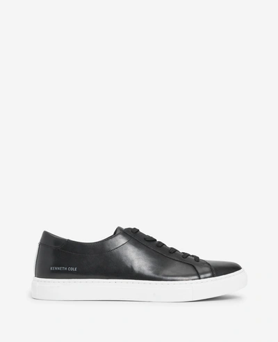 Shop Kenneth Cole Site Exclusive! Men's Kam Leather Sneaker With Logo In Black