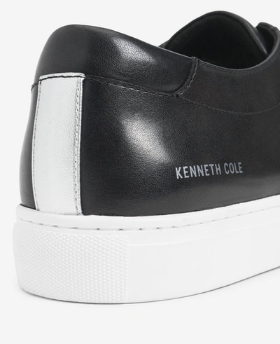 Shop Kenneth Cole Site Exclusive! Men's Kam Leather Sneaker With Logo In Black