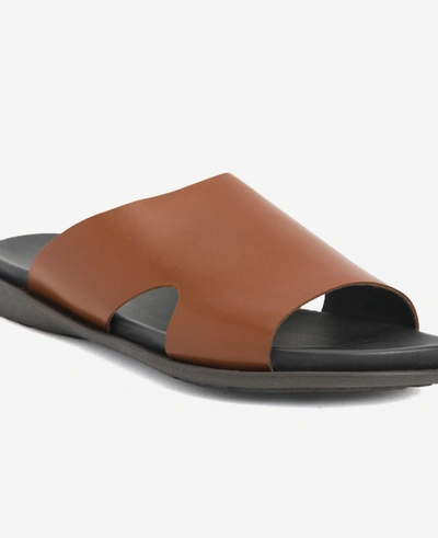 Shop Kenneth Cole Sand-y Beach Leather Slide Sandal In Cognac