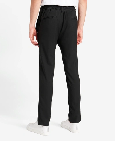 Reaction Kenneth Cole Slim-fit Flat-front Drawstring Pant In Black