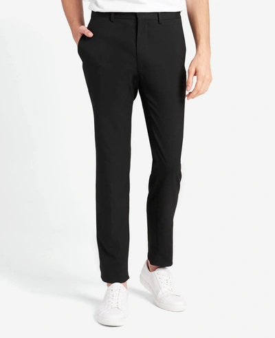 Reaction Kenneth Cole Slim-fit Flat-front Drawstring Pant In Black