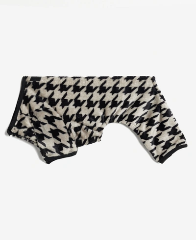 Shop Kenneth Cole Flannel Houndstooth Dog Pajama In Black,grey