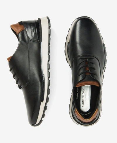 Shop Kenneth Cole Kev Leather Lace-up With Techni-cole In Black,grey