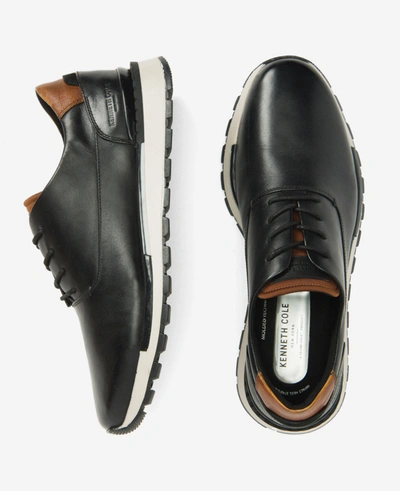 Kenneth Cole Kev Leather Lace-up With Techni-cole In Black,grey