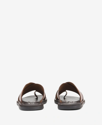 Shop Kenneth Cole Ideal Leather Slide Sandal In Brown