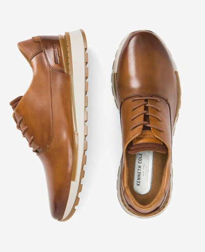 Shop Kenneth Cole Kev Leather Lace-up With Techni-cole In Cognac