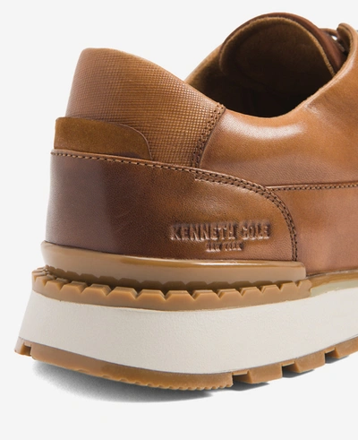Shop Kenneth Cole Kev Leather Lace-up With Techni-cole In Cognac