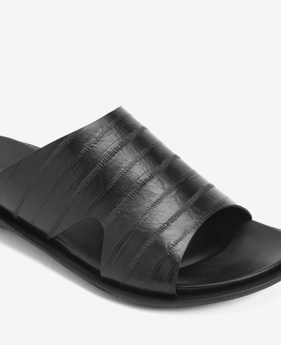 Shop Kenneth Cole Sand-y Beach Textured Leather Slide Sandal In Black