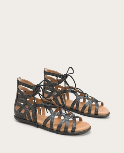 Gentle Souls Break My Heart Gladiator Sandal In Black Raffia