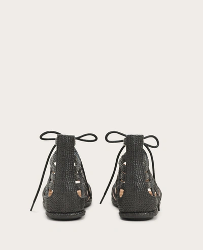 Gentle Souls Break My Heart Gladiator Sandal In Black Raffia