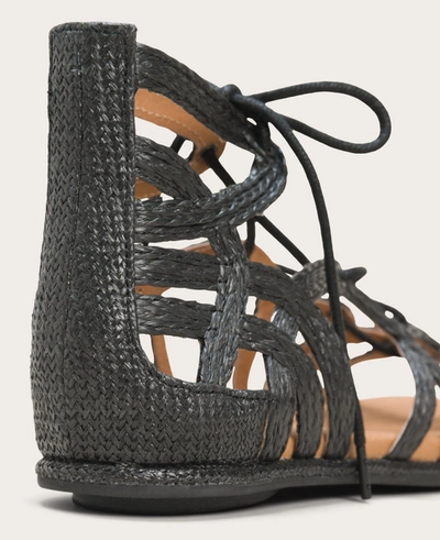 Gentle Souls Break My Heart Gladiator Sandal In Black Raffia