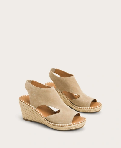 Gentle Souls Women's Cody Wedge Espadrille Sandals In Mushroom Suede