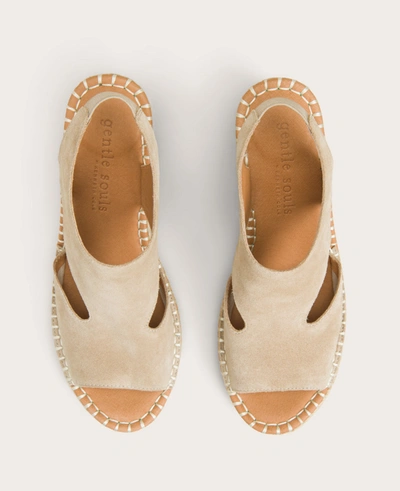 Gentle Souls Women's Cody Wedge Espadrille Sandals In Mushroom Suede