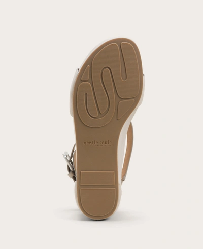 Gentle Souls Gwen Leather Wedge Sandal In Mushroom Nubuck