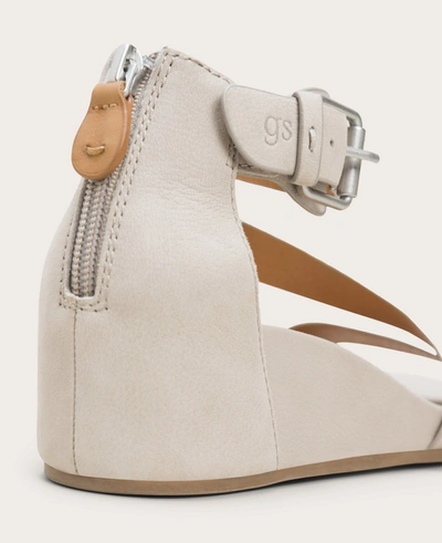Gentle Souls Gwen Leather Wedge Sandal In Mushroom Nubuck