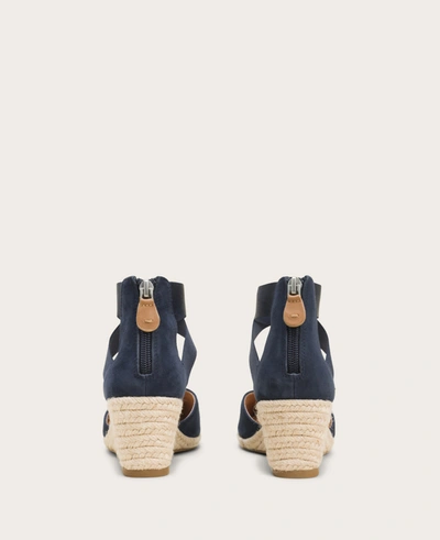 Gentle Souls Women's Orya Wedge Pointy Toe Espadrille Sandals In Navy Suede