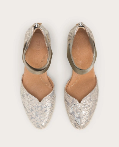 Gentle Souls Orya Leather Espadrille Wedge In Dark Brown Snake