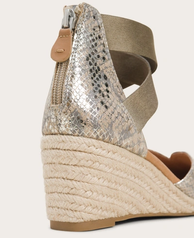 Gentle Souls Orya Leather Espadrille Wedge In Dark Brown Snake
