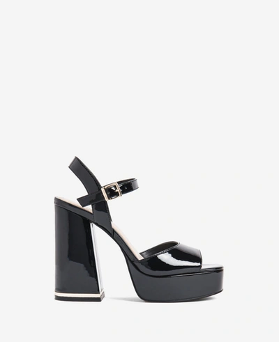 Shop Kenneth Cole Dolly Ankle Strap Platform Heeled Sandal In Black Patent