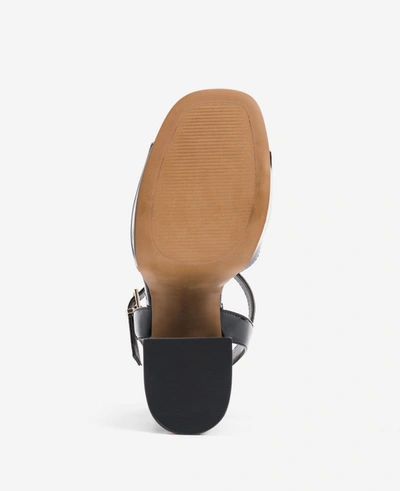 Kenneth Cole Dolly Ankle Strap Platform Heeled Sandal In Black Patent