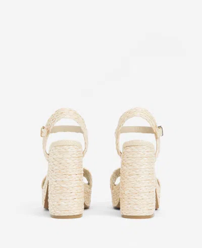 Shop Kenneth Cole Dolly Ankle Strap Platform Heeled Sandal In Natural Raffia