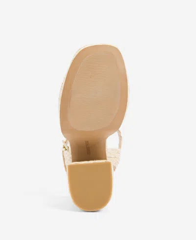Shop Kenneth Cole Dolly Ankle Strap Platform Heeled Sandal In Natural Raffia
