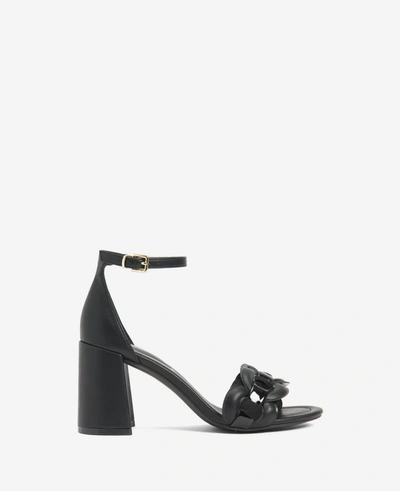 Shop Kenneth Cole Luisa Woven Heeled Sandal In Black Pu