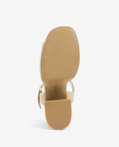 Shop Kenneth Cole Dolly Ankle Strap Platform Heeled Sandal In Buff Suede