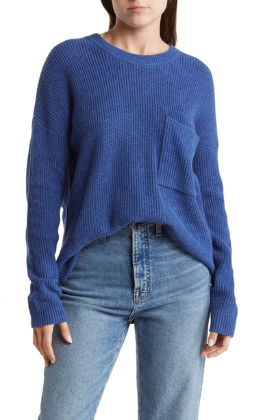 Madewell Thompson Pocket Pullover Sweater In Heather Bluestone ModeSens