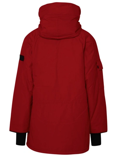Shop Canada Goose 'expedition' Red Cotton Blend Parka