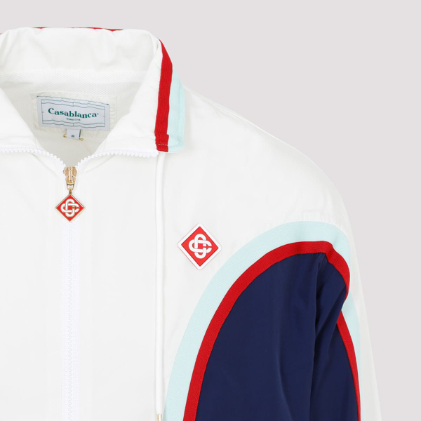 Casablanca panelled high-neck jacket - White