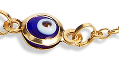 Savvy Cie Jewels Savvie Cie Jewels 18k Gold Plated Sterling Silver Evil Eye Bracelet In Yellow