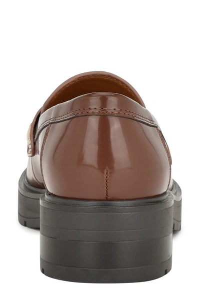 Shop Nine West Kipla Patent Loafer In Medium Brown Patent